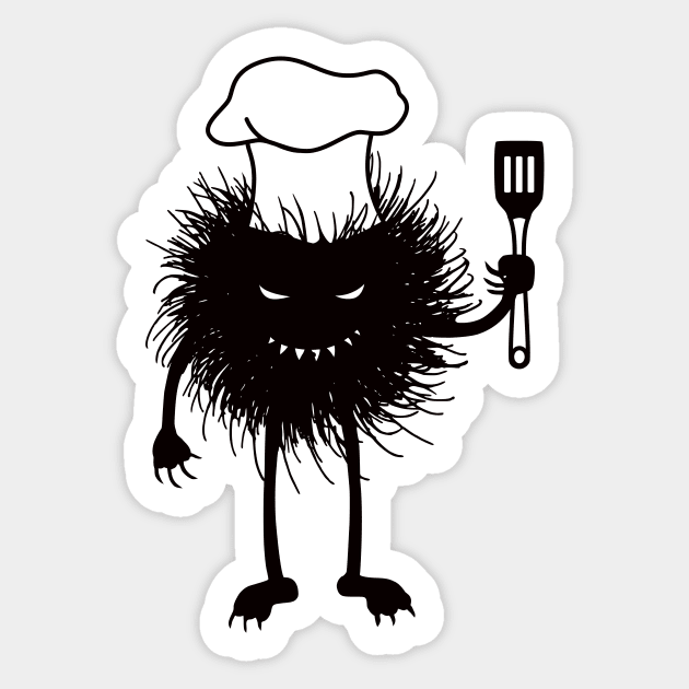 Evil Bug Chef Sticker by Boriana Giormova